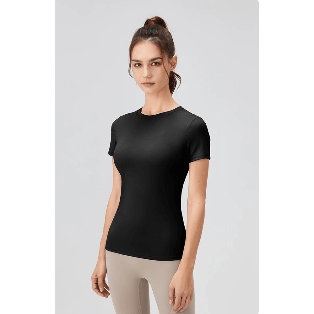 Quick Dry Yoga Workout Shirt Fitted Sports Tee For Womens Running And Gym Training 1