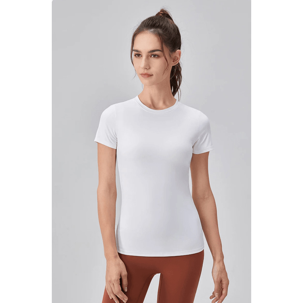 Quick Dry Yoga Workout Shirt Fitted Sports Tee For Womens Running And Gym Training 6