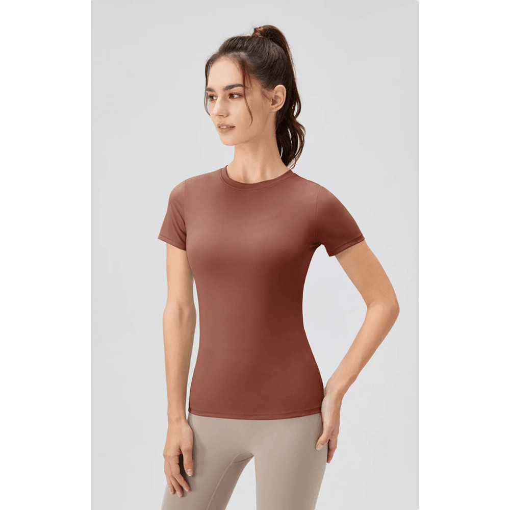 Quick Dry Yoga Workout Shirt Fitted Sports Tee For Womens Running And Gym Training 3