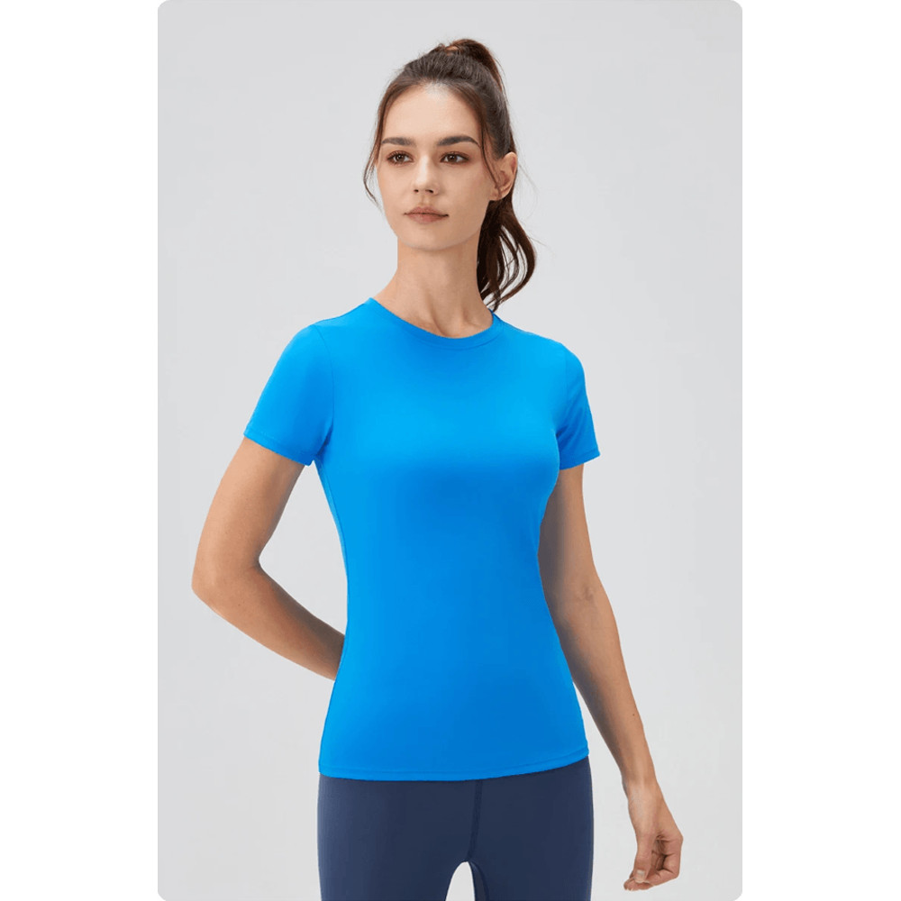 Quick Dry Yoga Workout Shirt Fitted Sports Tee For Womens Running And Gym Training 2