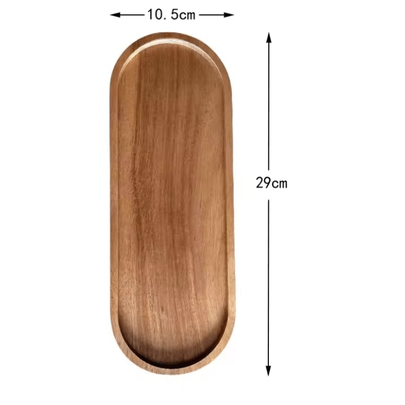 Japanese Style Wooden Dessert Plate Round Solid Wood Snack Tray For Fruit Sweets And Appetizers 3