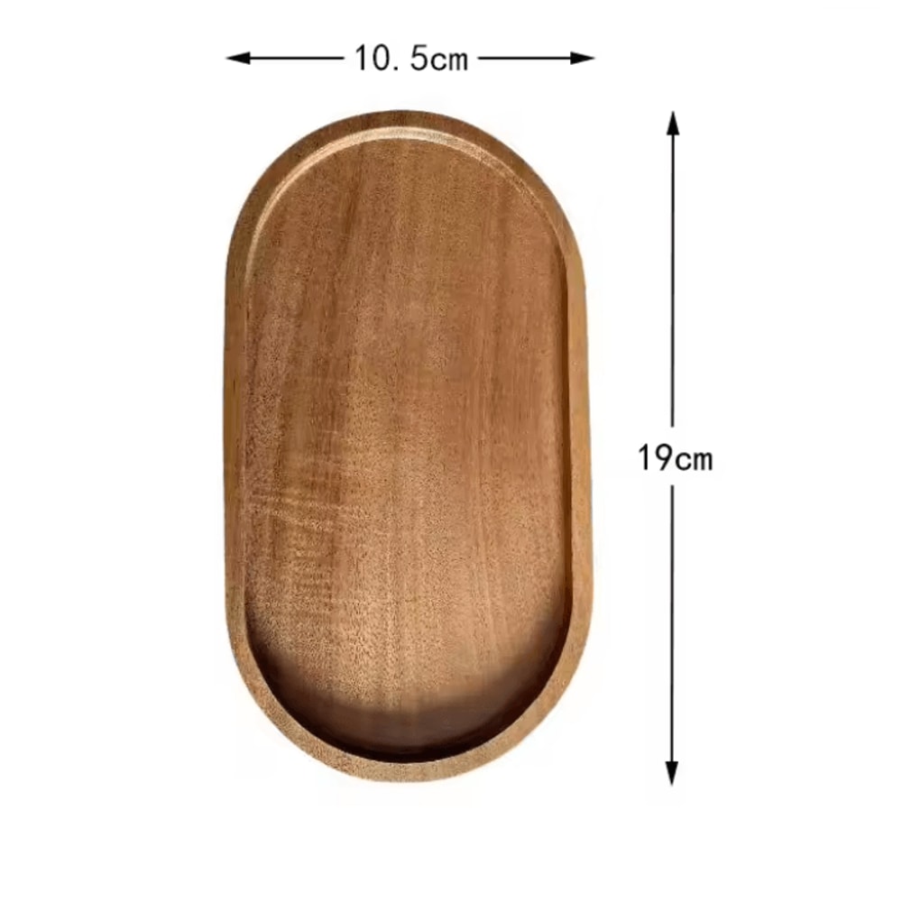 Japanese Style Wooden Dessert Plate Round Solid Wood Snack Tray For Fruit Sweets And Appetizers 2