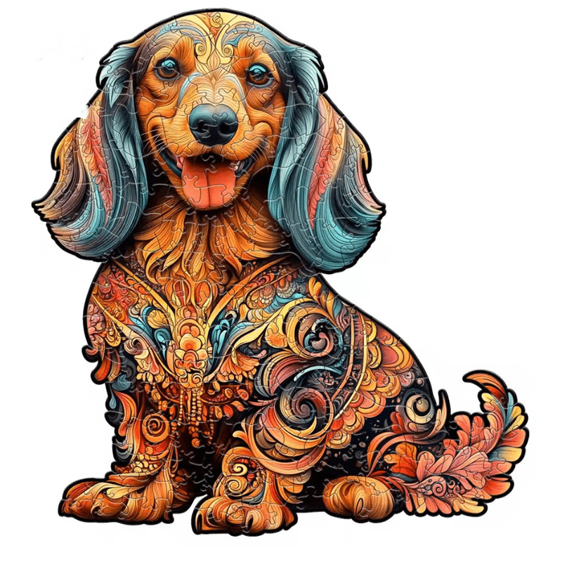 Wooden Animal Jigsaw Puzzle Unique Dog Puzzle Gift For Adults And Kids 13