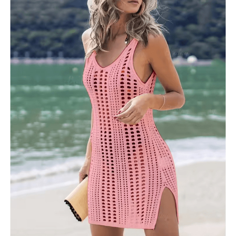 Fishnet Crochet Swimsuit Cover Up Sexy Beach Dress Wrap For Women 0