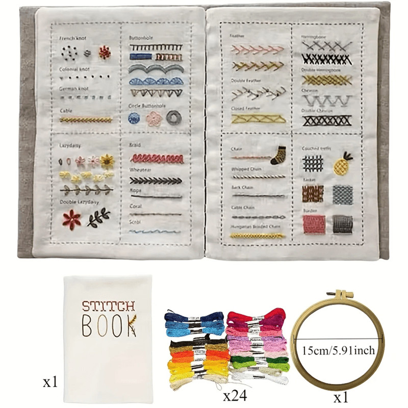 DIY Embroidery Stitch Book Set Illustrated Sewing Guide For Beginners And Crafters 2