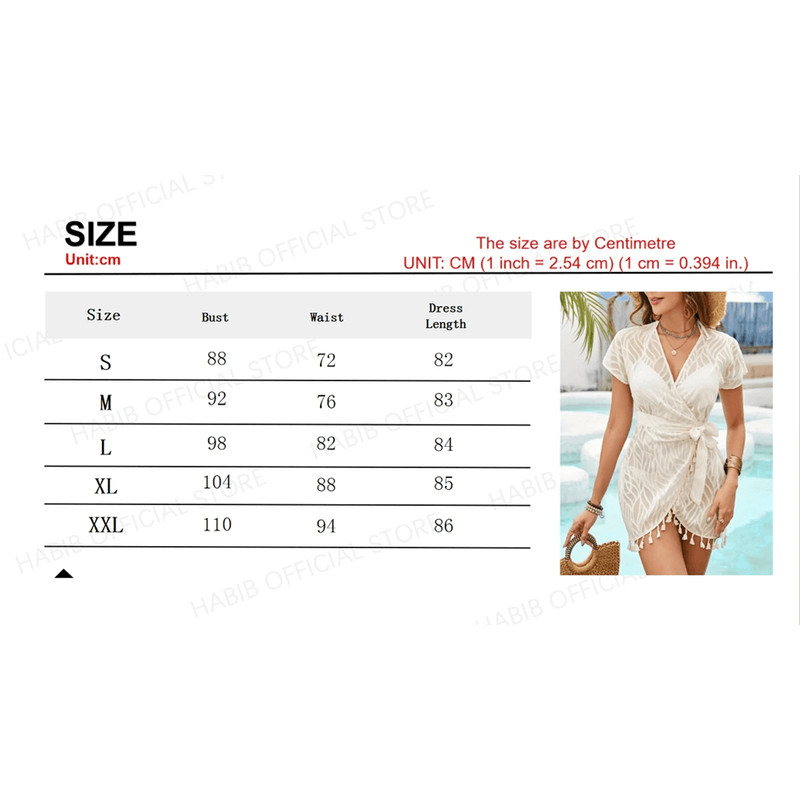 Lace Beach Cover Up Dress Long V Neck Bikini Tunic For Women 3