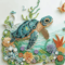 Turtle And Flower 5D Diamond Art Kit DIY Special Shape Painting For Beginners 0