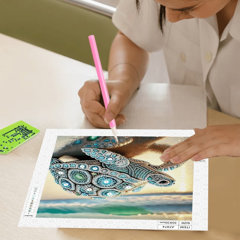 Gemstone Turtle Diamond Art Kit Special Shape Painting For Adults And Beginners 4