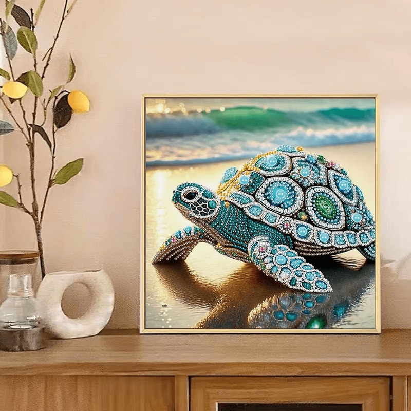 Gemstone Turtle Diamond Art Kit Special Shape Painting For Adults And Beginners 5