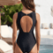 Black One Piece Plus Size Swimsuit Push Up Body Shaping Swimwear For Women 2