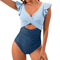 V Neck One Piece Swimsuit Tummy Control Backless Bathing Suit For Women 0
