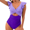 V Neck One Piece Swimsuit Tummy Control Backless Bathing Suit For Women 4