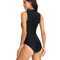 Black Sporty One Piece Swimsuit Sleek ClosedBack Swimwear For Women 3