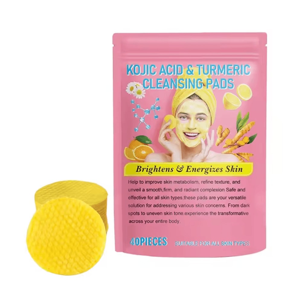 Turmeric Kojic Acid Cleansing Pads Exfoliating Facial Wipes For Bright Clear Skin 0