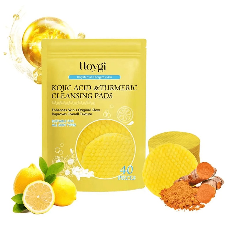Turmeric Kojic Acid Cleansing Pads Exfoliating Facial Wipes For Bright Clear Skin 2