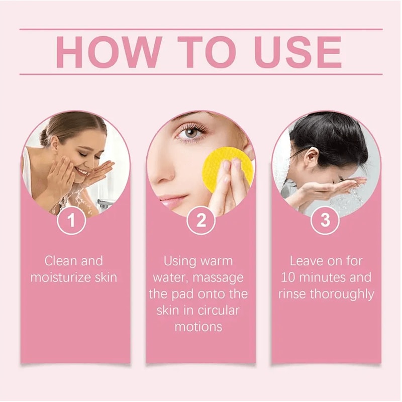 Turmeric Kojic Acid Cleansing Pads Exfoliating Facial Wipes For Bright Clear Skin 4