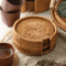 Handwoven Rattan Drink Coasters Heat Resistant Round Table Mats For Cups Mugs And Tea Accessories 1