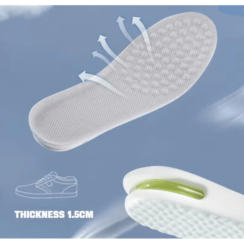 Height Boost Shock Absorbing Insoles Plantar Fasciitis Foot Comfort Shoe Lifts 3