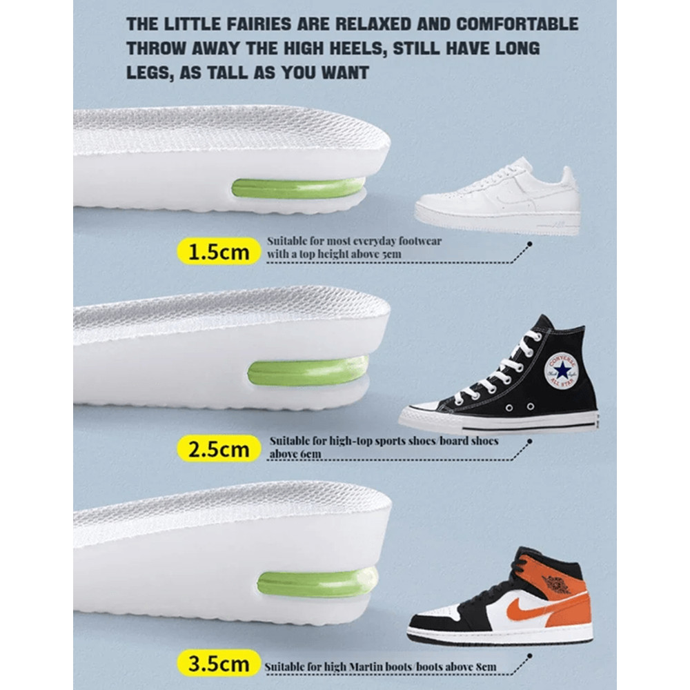 Height Boost Shock Absorbing Insoles Plantar Fasciitis Foot Comfort Shoe Lifts 1