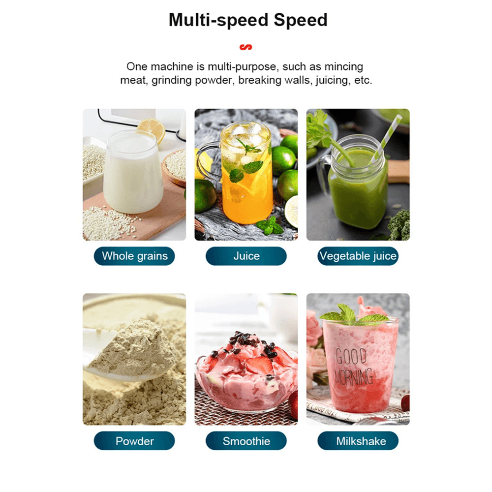 2000W Heavy Duty Commercial Blender Stationary Mixer Food Processor Ice Smoothies For Kitchen High 1