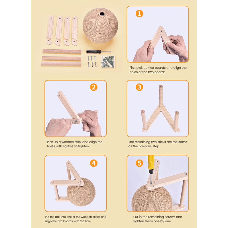 Sisal Cat Scratching Ball Toy For Healthy Paws And Indoor Play 6