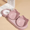 3 In 1 Tilted Cat Bowl Set With Gravity Water Feeder For Neck Comfort 7