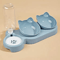 3 In 1 Tilted Cat Bowl Set With Gravity Water Feeder For Neck Comfort 6