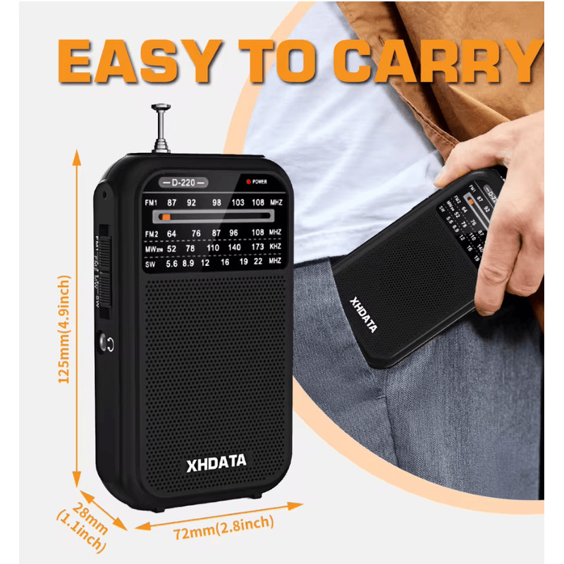 XHDATA D220 Portable Retro Radio With FM MW SW And High Sensitivity DSP 2