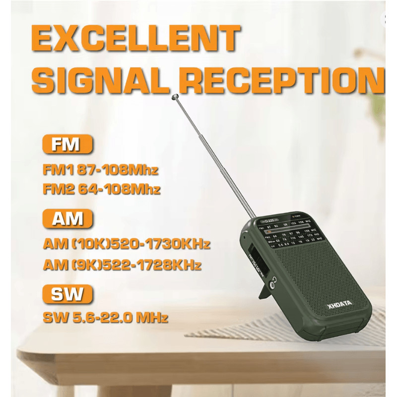 XHDATA D220 Portable Retro Radio With FM MW SW And High Sensitivity DSP 1