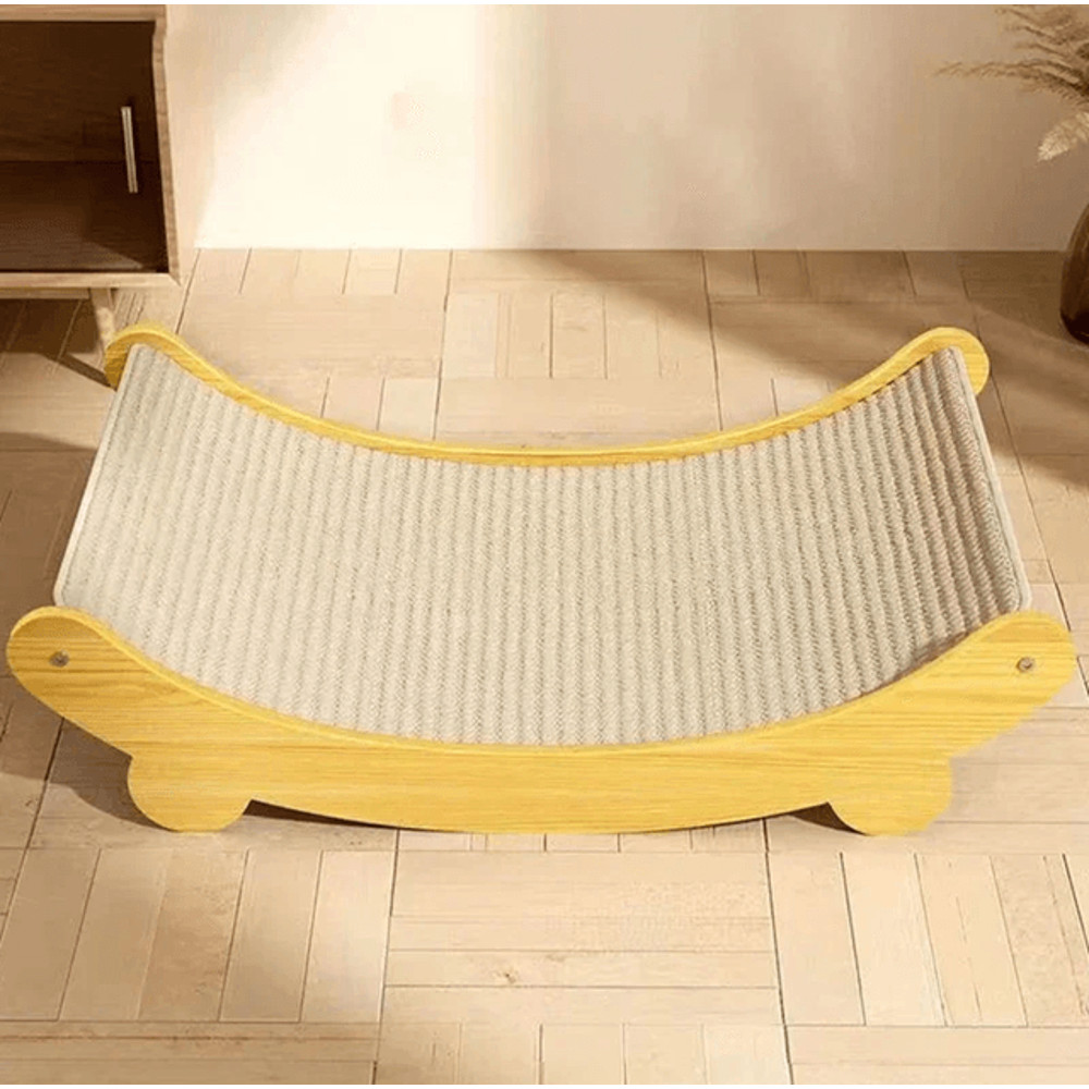 2 In 1 Wooden Cat Scratcher Bed Cozy Lounge And Scratch Pad For Indoor Cats 0