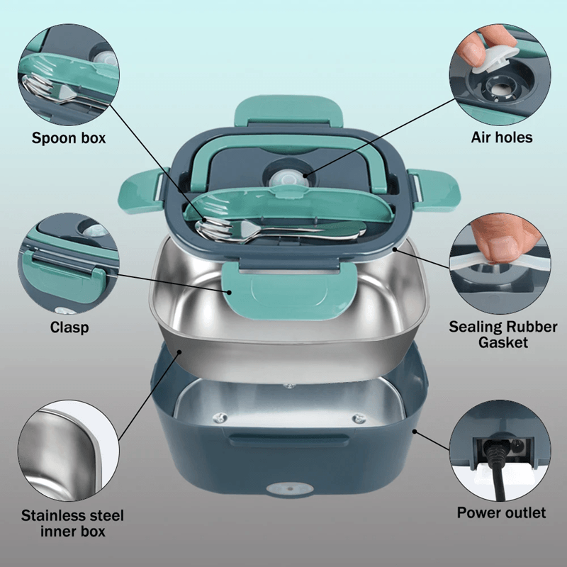 Portable Electric Lunch Box With 15L Capacity Heated Food Warmer For Car And Home Use 0