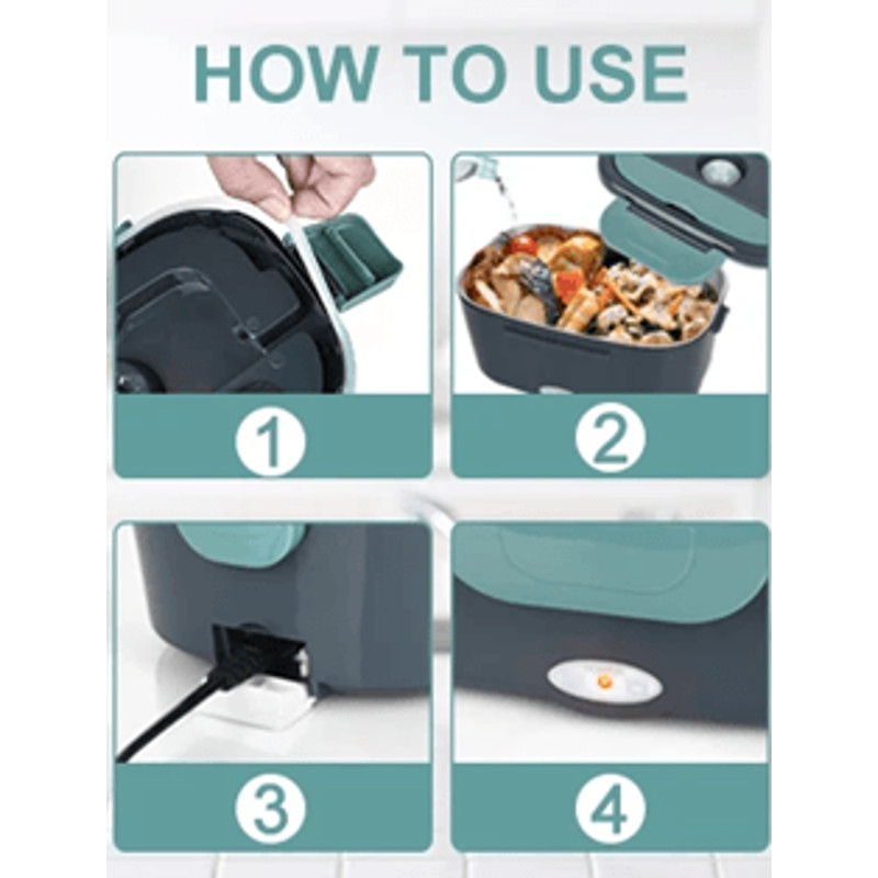 Portable Electric Lunch Box With 15L Capacity Heated Food Warmer For Car And Home Use 2