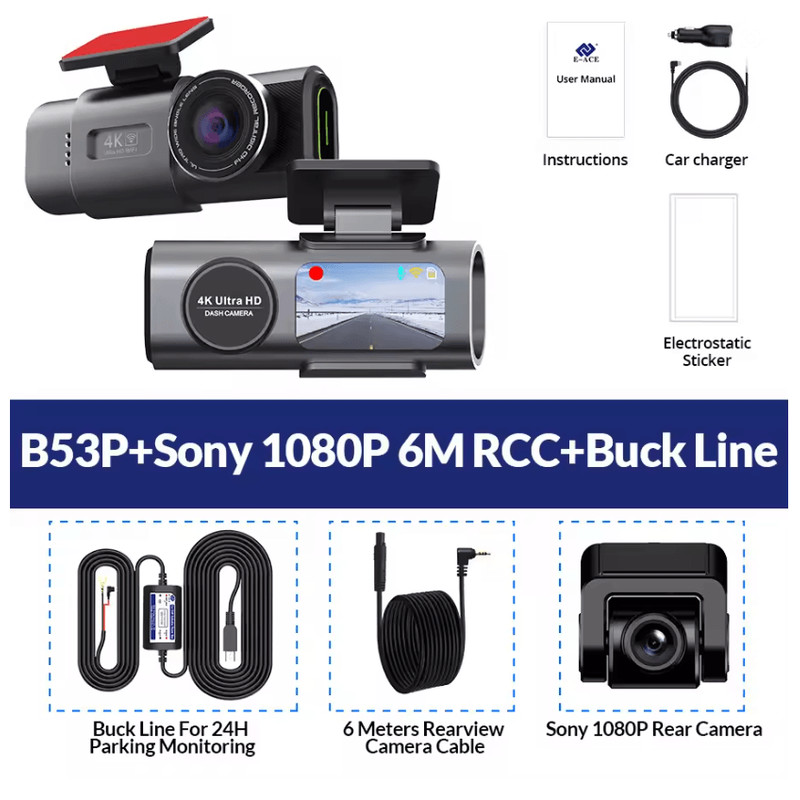 4K Dual Lens Dash Cam With GPS And Night Vision For Car Security And Driving Safety 5
