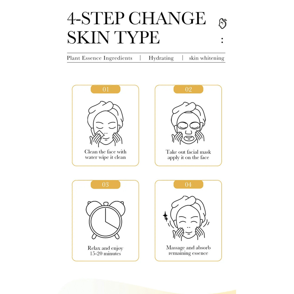 24K Gold Hyaluronic Acid Face Mask Set For Hydrating And Anti Aging Skin Care 1