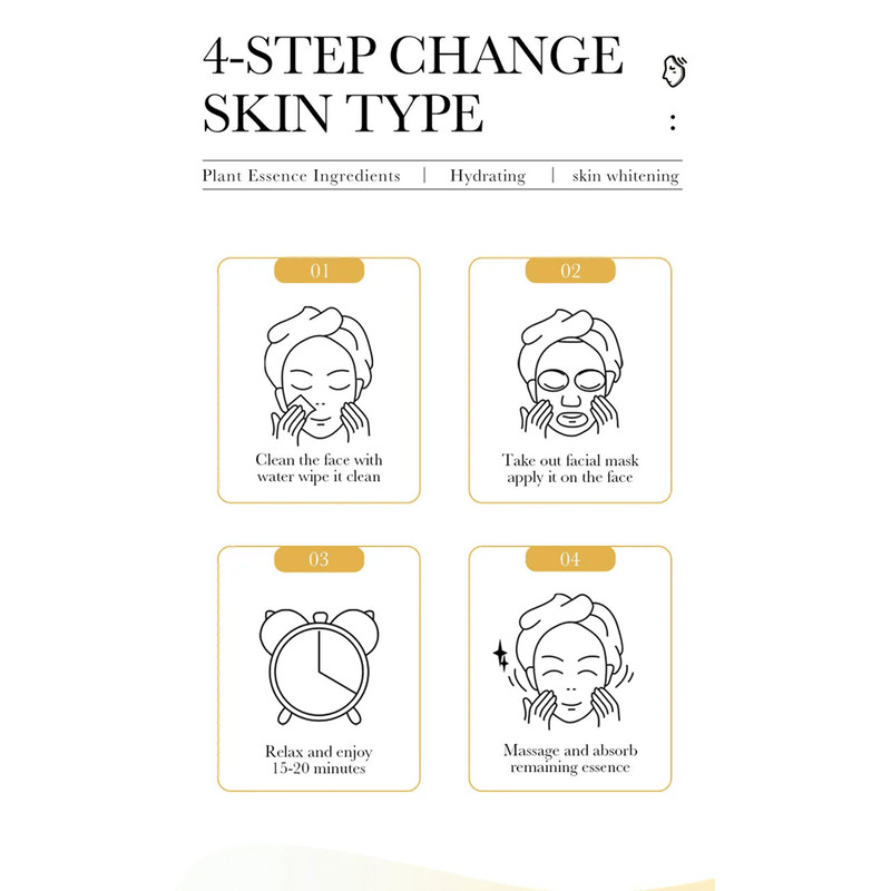 24K Gold Hyaluronic Acid Face Mask Set For Hydrating And Anti Aging Skin Care 1