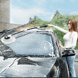 telescopic car wash brush with chenille head and 15 degree bend handle