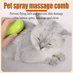 3 in 1 steamy pet grooming brush with electric spray for dogs and cats