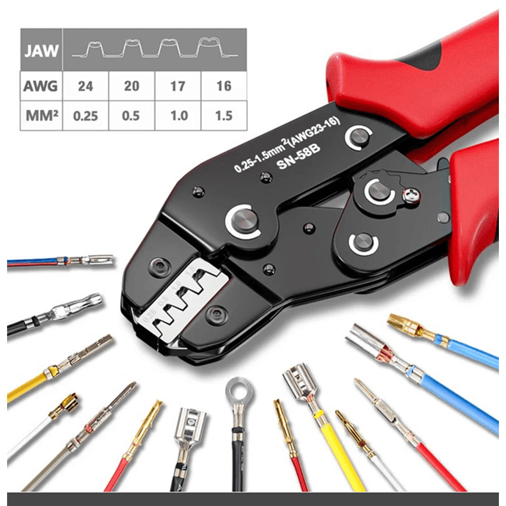 Ratcheting Crimping Tool Set For Dupont JST Molex And Open Barrel Terminals 0