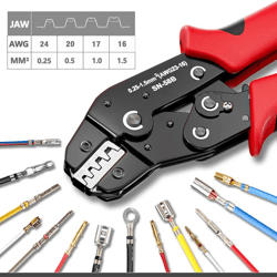 ratcheting crimping tool set for dupont jst molex and open barrel terminals