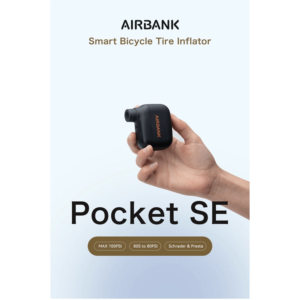 AIRBANK Pocket SE Mini Electric Bike Pump With Presta And Schrader Compatibility 0
