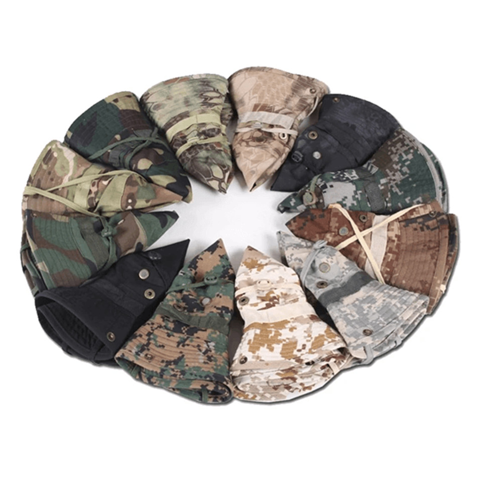 Camouflage Tactical Boonie Hat For Men With Sun Protection For Hiking And Fishing 1