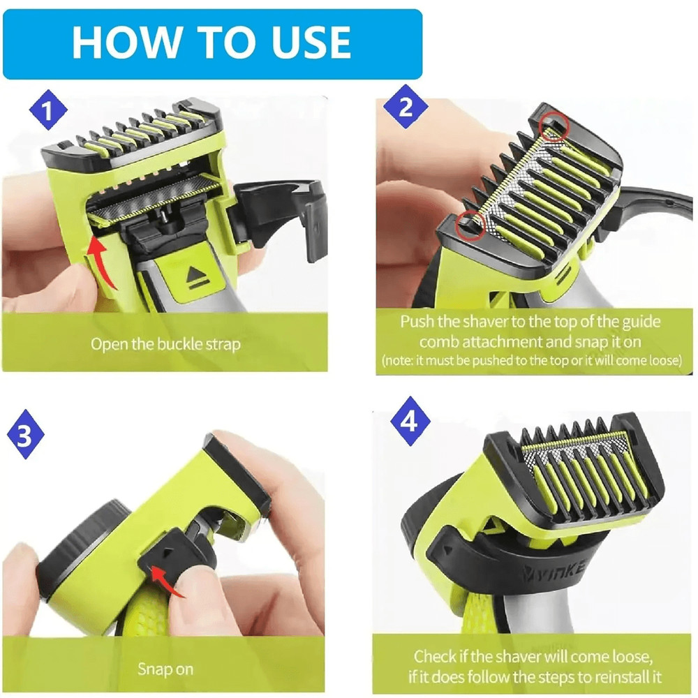 Adjustable Trimming Comb Attachment For Philips OneBlade Shaver With 14 Length Settings 2