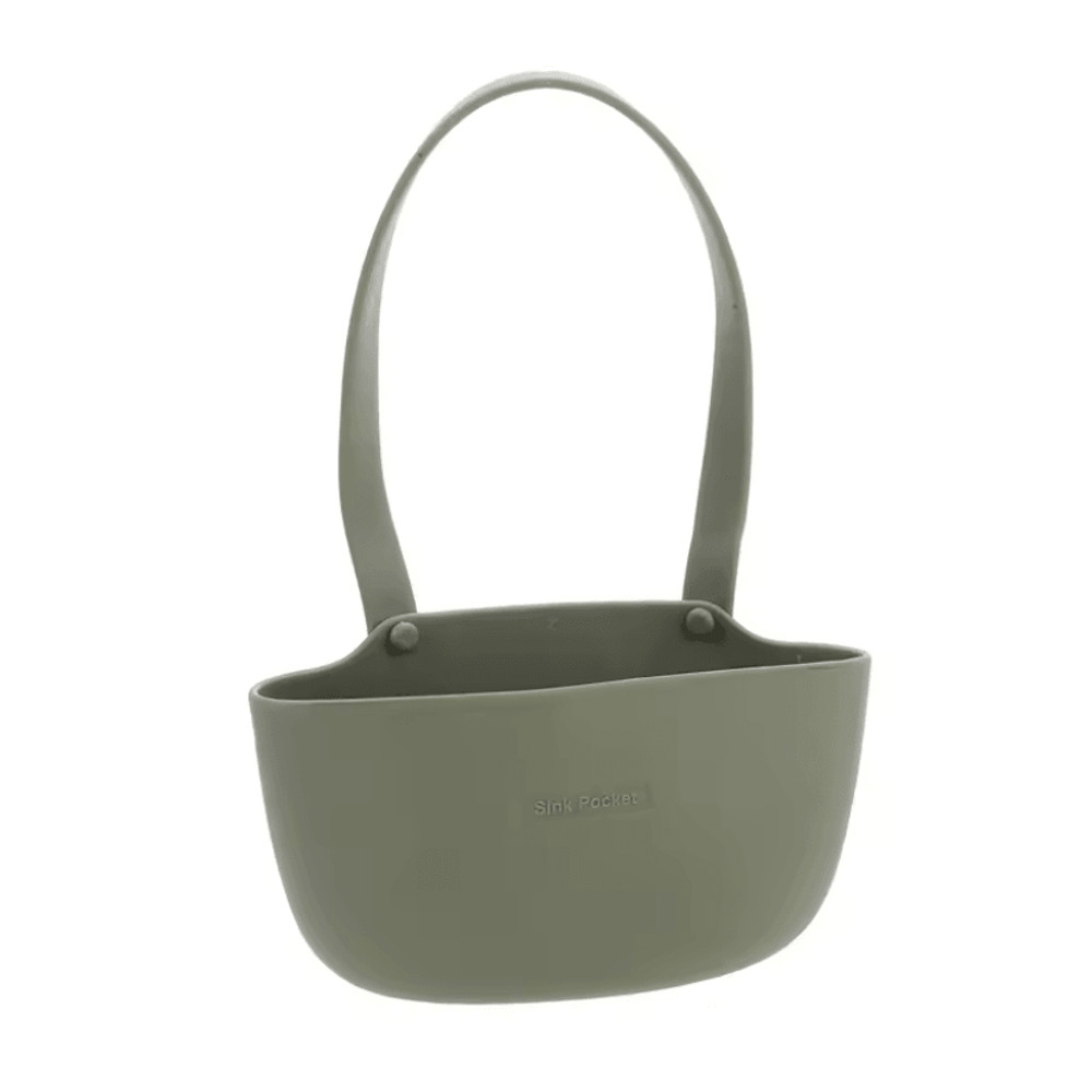 Adjustable Kitchen Sink Holder For Sponge And Soap With Hanging Drain Basket Design 4