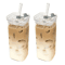Square Heat Resistant Glass Coffee Cup With Lid And Straw 3