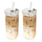 Square Heat Resistant Glass Coffee Cup With Lid And Straw 3