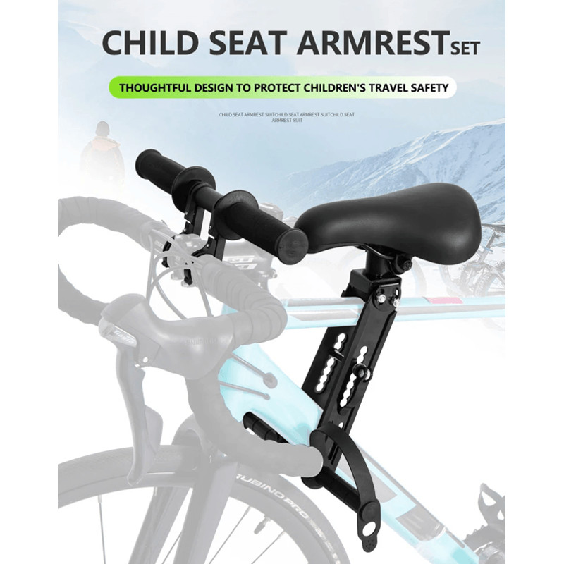 FrontMounted Adjustable Child Bike Seat With Safety Handlebar And Foot Pedals 0