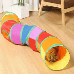 foldable cat tunnel toy – breathable indoor play tunnel for cats and kittens