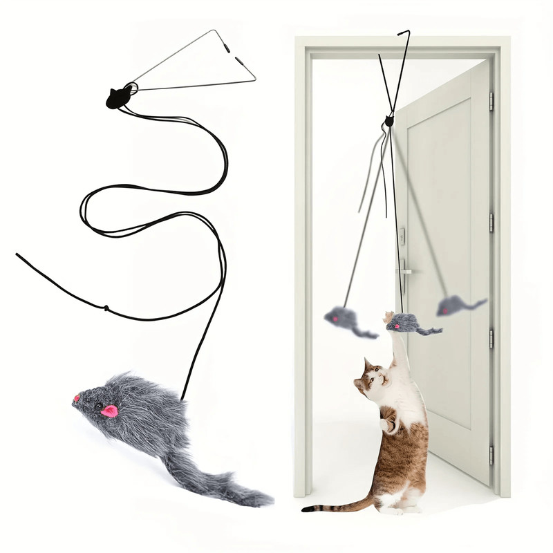 Interactive Door Hanging Cat Toy For Indoor Play And Stress Relief 0