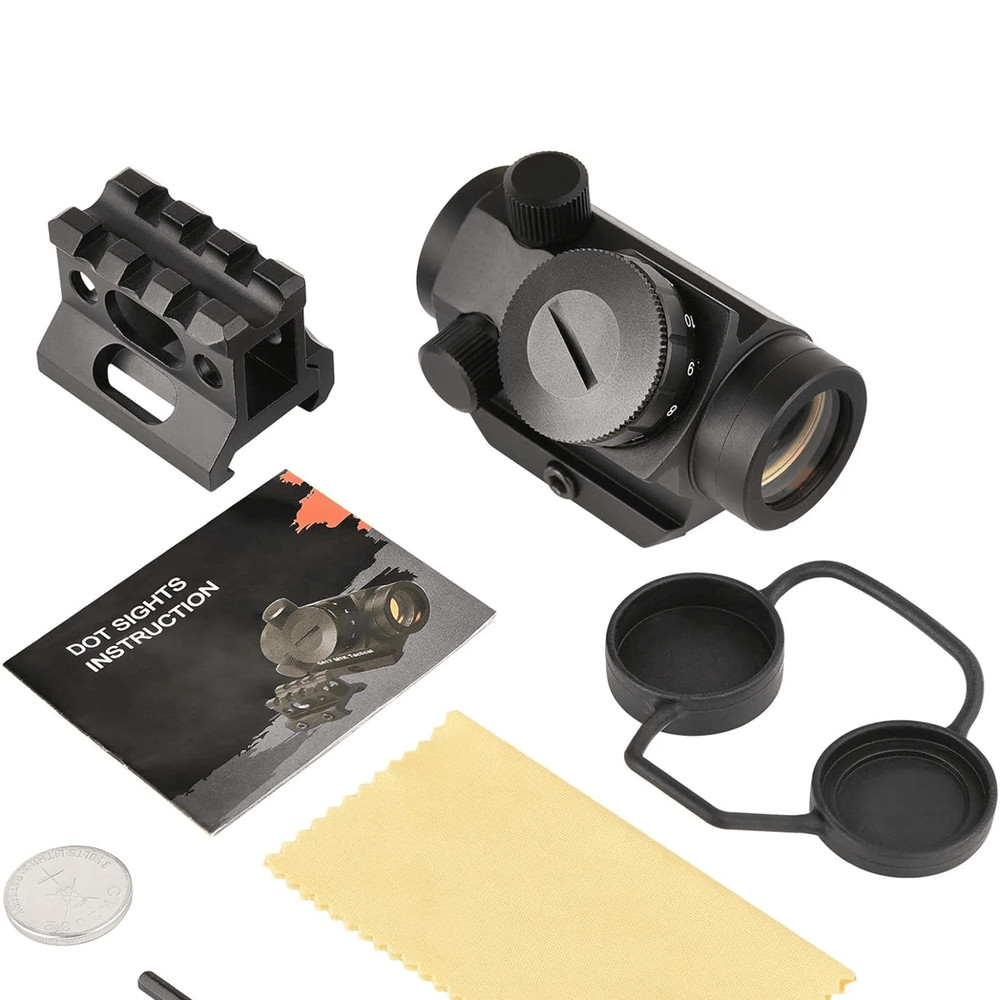 MidTen 2MOA Red Dot Sight 1x25mm Reflex  Waterproof Shockproof FogProof With 1Inch Riser Mount 4