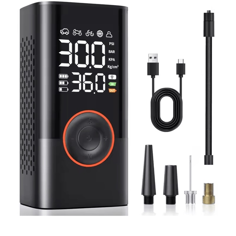 Portable Wireless Tire Inflator 150 PSI Cordless Air Compressor With Digital Display And Auto Shut 8